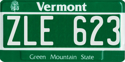 VT license plate ZLE623