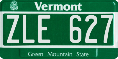 VT license plate ZLE627