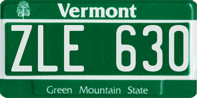 VT license plate ZLE630
