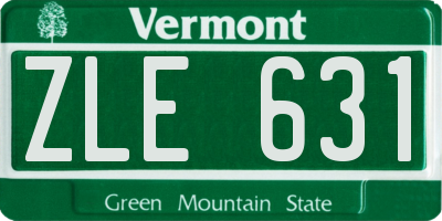 VT license plate ZLE631