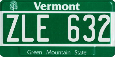 VT license plate ZLE632