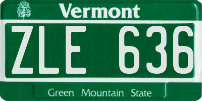 VT license plate ZLE636