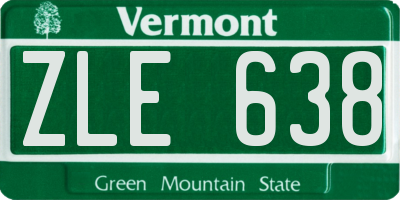 VT license plate ZLE638