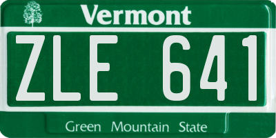 VT license plate ZLE641