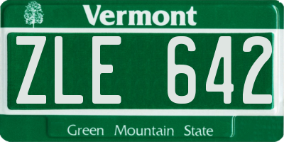 VT license plate ZLE642