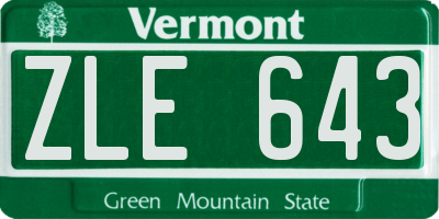 VT license plate ZLE643