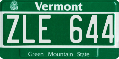 VT license plate ZLE644