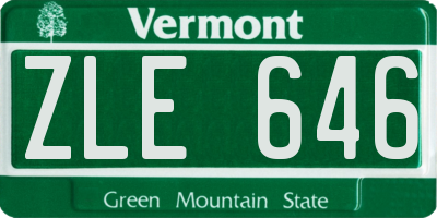 VT license plate ZLE646