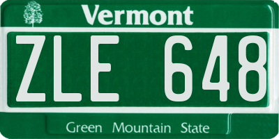 VT license plate ZLE648