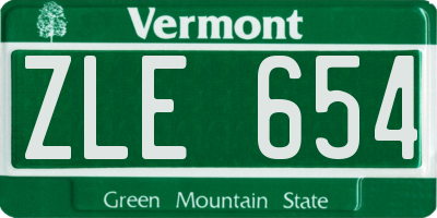 VT license plate ZLE654