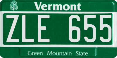 VT license plate ZLE655