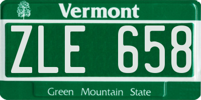 VT license plate ZLE658