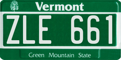 VT license plate ZLE661