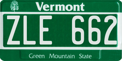 VT license plate ZLE662