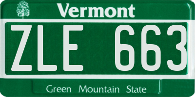VT license plate ZLE663