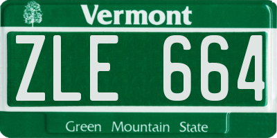VT license plate ZLE664