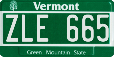 VT license plate ZLE665