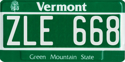 VT license plate ZLE668