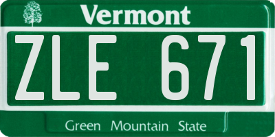VT license plate ZLE671