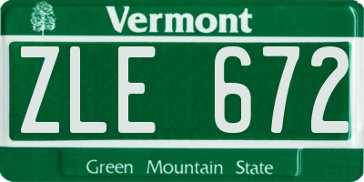 VT license plate ZLE672