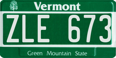 VT license plate ZLE673