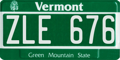 VT license plate ZLE676