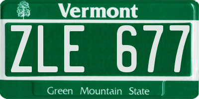 VT license plate ZLE677