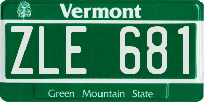 VT license plate ZLE681