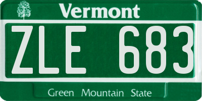 VT license plate ZLE683