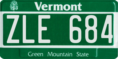 VT license plate ZLE684