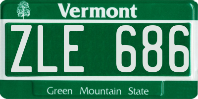 VT license plate ZLE686