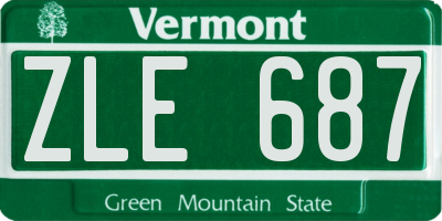 VT license plate ZLE687