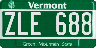 VT license plate ZLE688