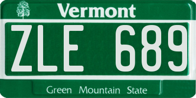 VT license plate ZLE689