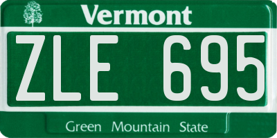 VT license plate ZLE695