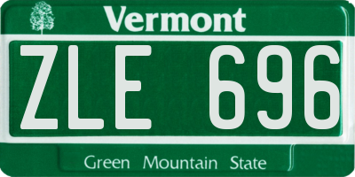 VT license plate ZLE696