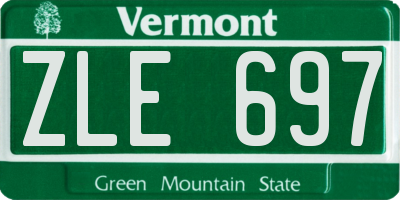 VT license plate ZLE697
