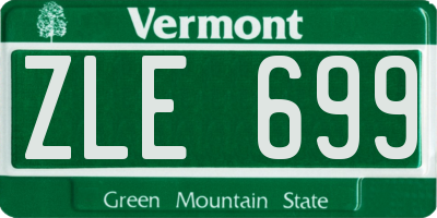 VT license plate ZLE699