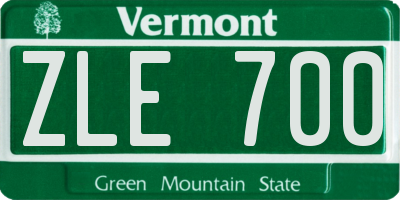 VT license plate ZLE700