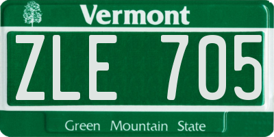 VT license plate ZLE705