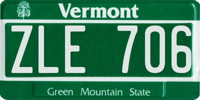 VT license plate ZLE706