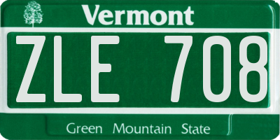 VT license plate ZLE708