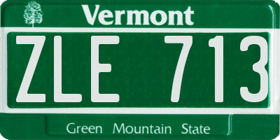 VT license plate ZLE713