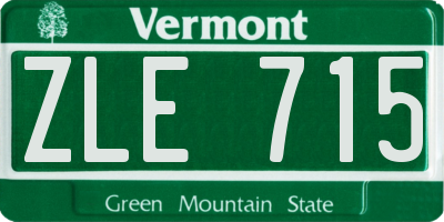 VT license plate ZLE715
