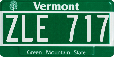 VT license plate ZLE717