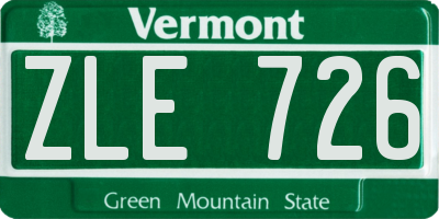 VT license plate ZLE726