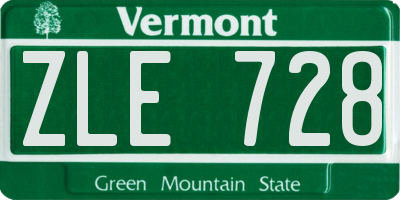 VT license plate ZLE728