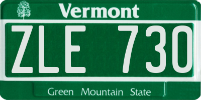 VT license plate ZLE730