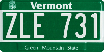 VT license plate ZLE731