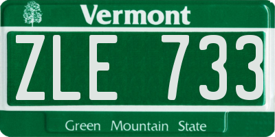 VT license plate ZLE733